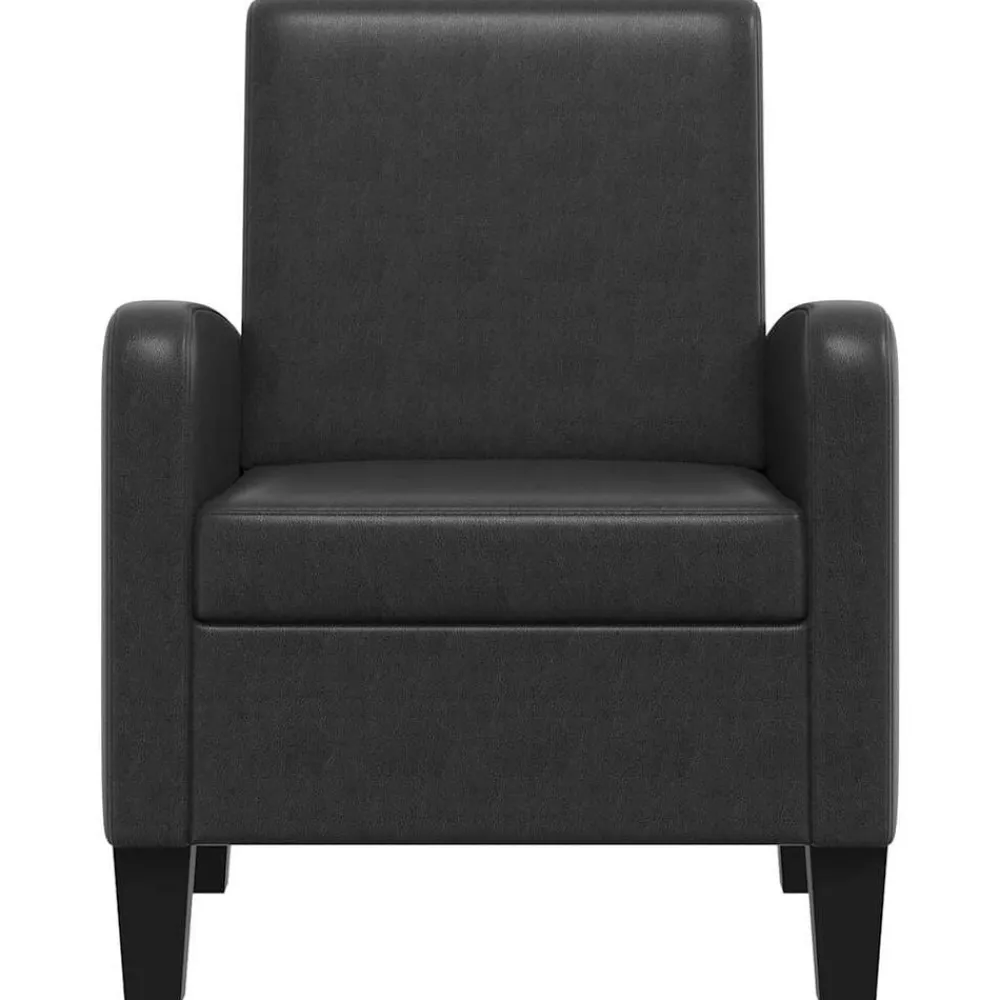 Stoelen*vidaXL Fauteuil kunstleer Zwart