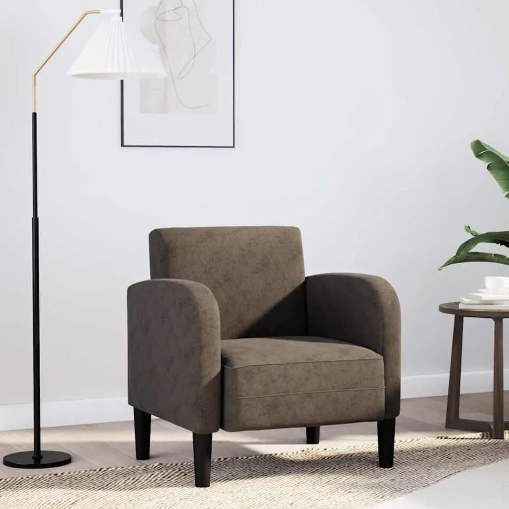 Stoelen*vidaXL Fauteuil met armleuningen 54 cm kunstleer Donkergrijs