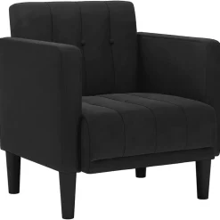 Stoelen*vidaXL Fauteuil met armleuningen 53 cm fluweel Zwart