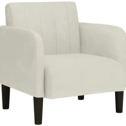 Stoelen*vidaXL Fauteuil met armleuningen 54 cm fluweel crèmekleurig Crème