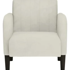 Stoelen*vidaXL Fauteuil met armleuningen 54 cm fluweel crèmekleurig Crème