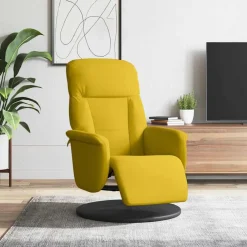 Stoelen*vidaXL Fauteuil met voetensteun verstelbaar fluweel Geel