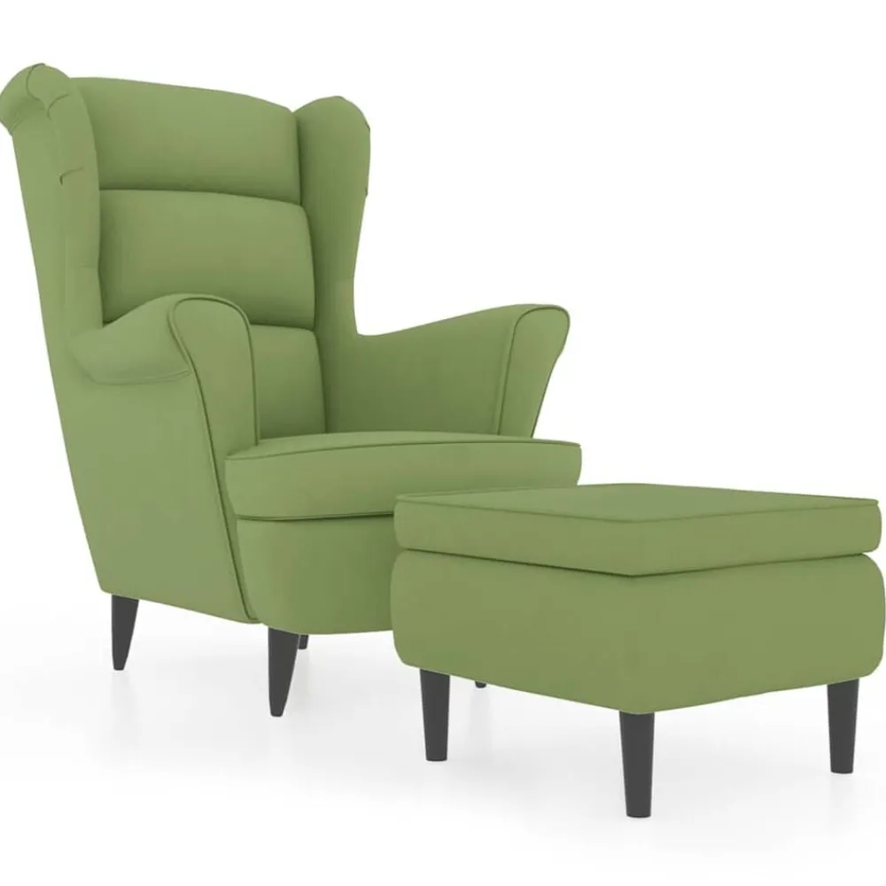 Fauteuil met voetenbank fluweel>vidaXL New