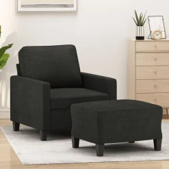 Fauteuil met voetenbank 60 cm stof>vidaXL