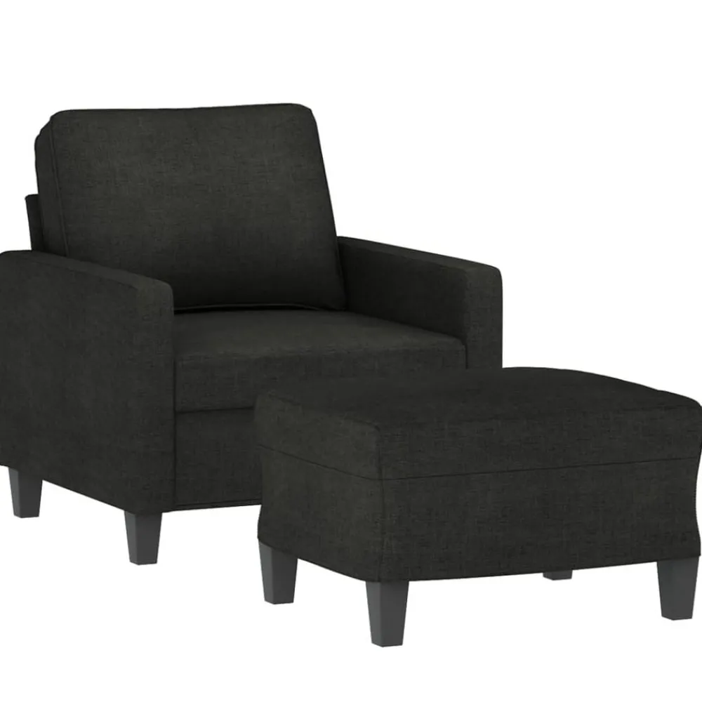 Fauteuil met voetenbank 60 cm stof>vidaXL