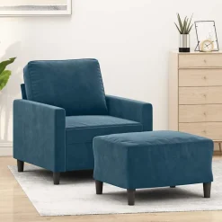 Fauteuil met voetenbank 60 cm fluweel>vidaXL Best