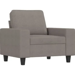Banken*vidaXL Fauteuil met voetenbank 60 cm stof Taupe