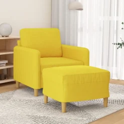 Fauteuil met voetenbank 60 cm stof>vidaXL Hot