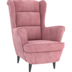 Stoelen*vidaXL Fauteuil met voetenbank fluweel Roze