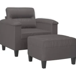 Fauteuil met voetenbank 60 cm kunstleer><noscript><img width=