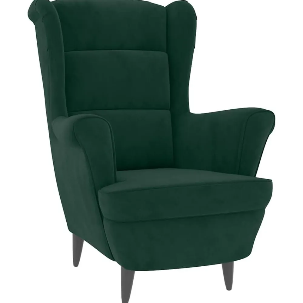 Stoelen*vidaXL Fauteuil met voetenbank fluweel Donkergroen