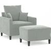 Banken*vidaXL Fauteuil met voetenbank 60 cm fluweel geel