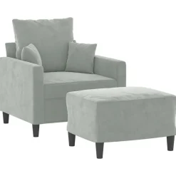 Banken*vidaXL Fauteuil met voetenbank 60 cm fluweel geel