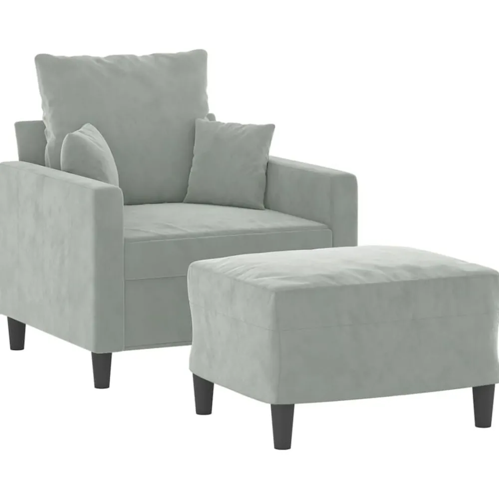 Banken*vidaXL Fauteuil met voetenbank 60 cm fluweel geel