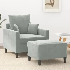 Fauteuil met voetenbank 60 cm fluweel zwart>vidaXL