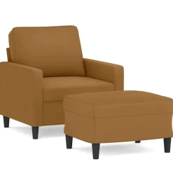 Banken*vidaXL Fauteuil met voetenbank 60 cm fluweel bruin