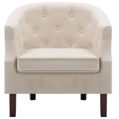 Stoelen*vidaXL Fauteuil stof Beige
