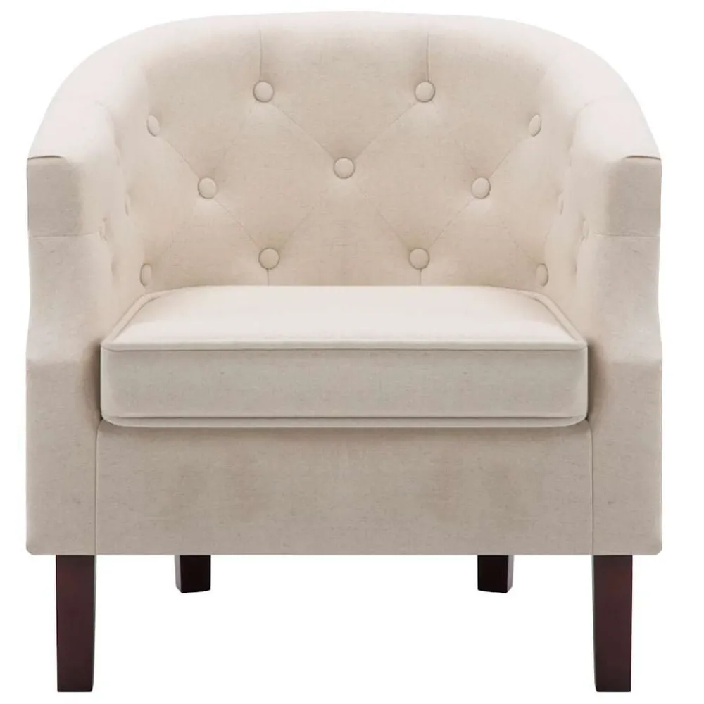 Stoelen*vidaXL Fauteuil stof Beige