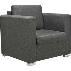 Stoelen*vidaXL Fauteuil stof Donkergrijs