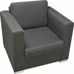 Stoelen*vidaXL Fauteuil stof Donkergrijs
