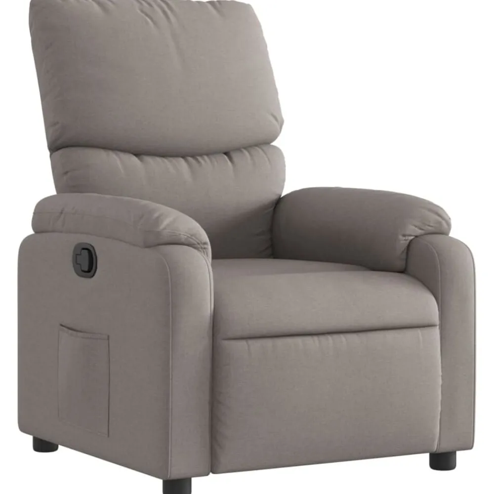 Stoelen*vidaXL Fauteuil verstelbaar stof Taupe
