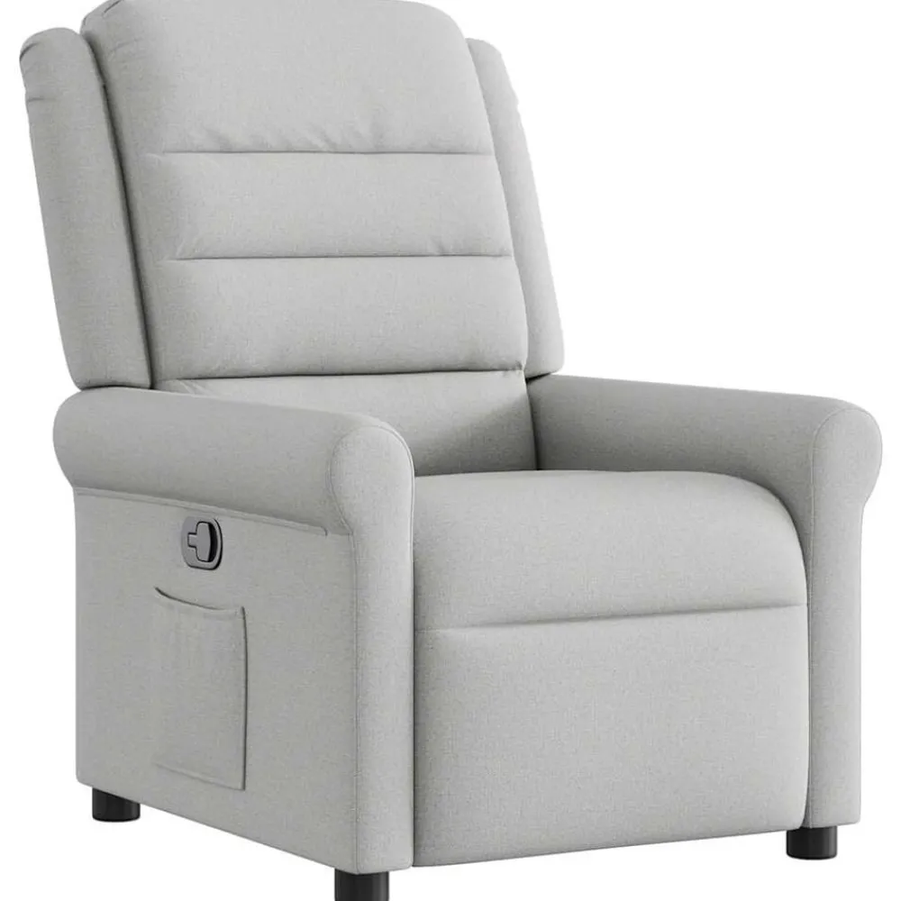 Stoelen*vidaXL Fauteuil verstelbaar stof wolk grijs Wolkengrijs