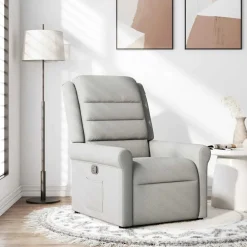 Stoelen*vidaXL Fauteuil verstelbaar stof wolk grijs Wolkengrijs