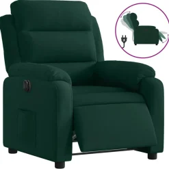 Stoelen*vidaXL Fauteuil verstelbaar elektrisch stof Donkergroen