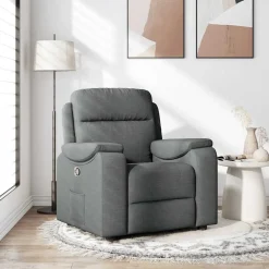 Stoelen*vidaXL Fauteuil verstelbaar stof Donkergrijs