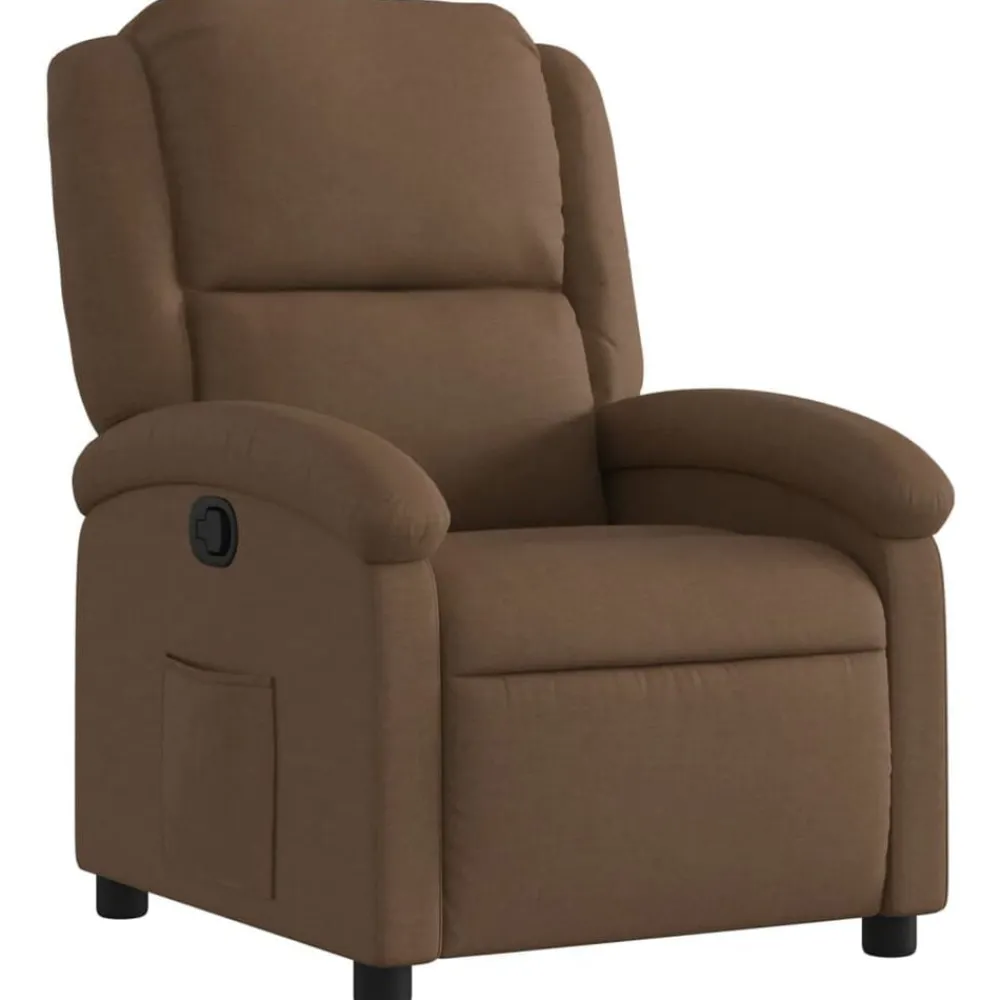 Stoelen*vidaXL Fauteuil verstelbaar stof Bruin