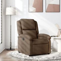 Stoelen*vidaXL Fauteuil verstelbaar stof Bruin