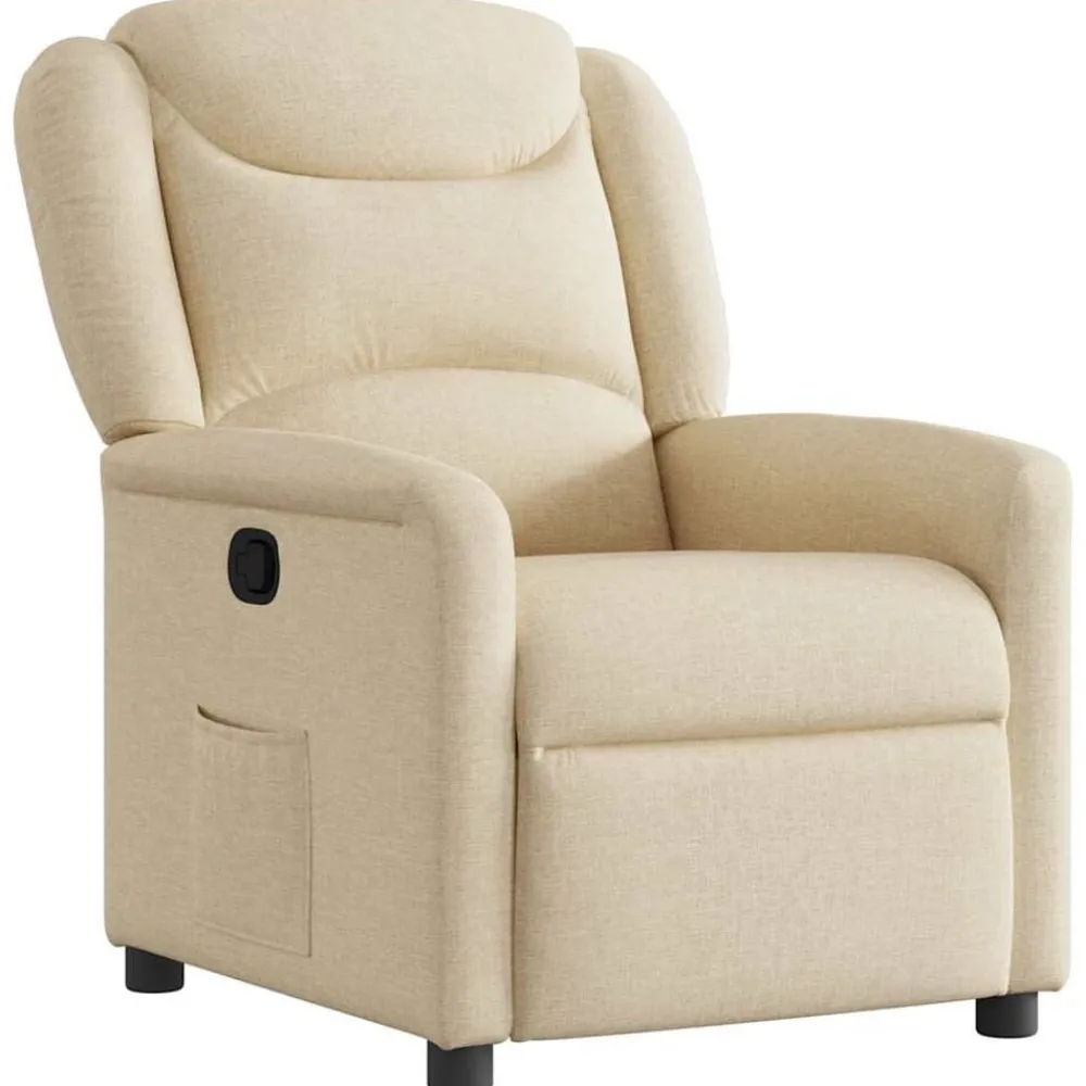 Stoelen*vidaXL Fauteuil verstelbaar stof crèmekleurig Crème