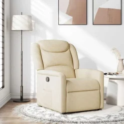 Stoelen*vidaXL Fauteuil verstelbaar stof crèmekleurig Cr&egrave;me