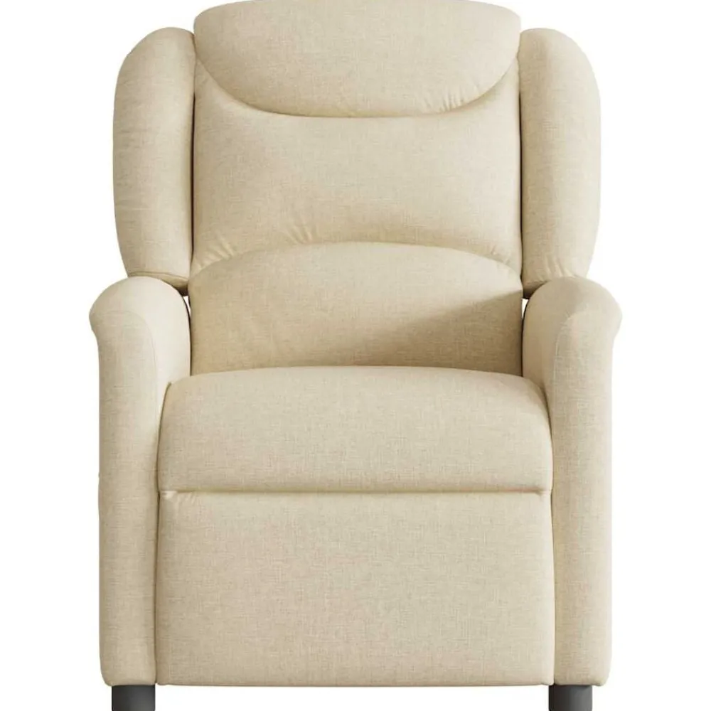 Stoelen*vidaXL Fauteuil verstelbaar stof crèmekleurig Crème