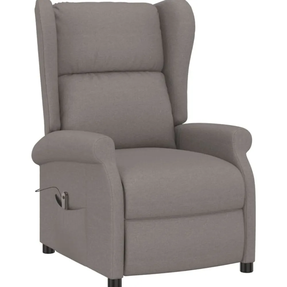 Stoelen*vidaXL Fauteuil verstelbaar elektrisch stof Taupe