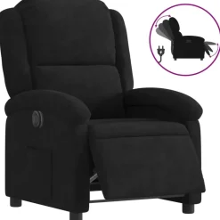 Stoelen*vidaXL Fauteuil verstelbaar elektrisch stof Zwart