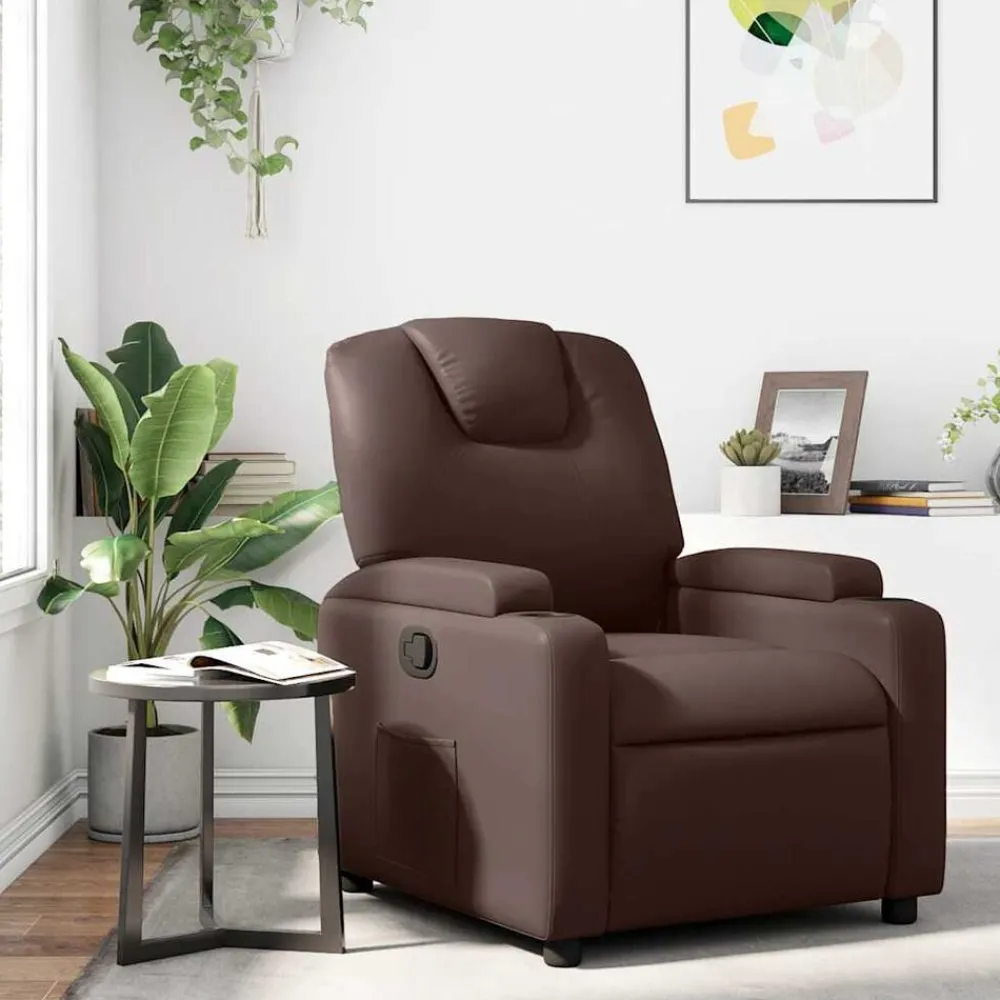 Stoelen*vidaXL Fauteuil verstelbaar kunstleer Bruin