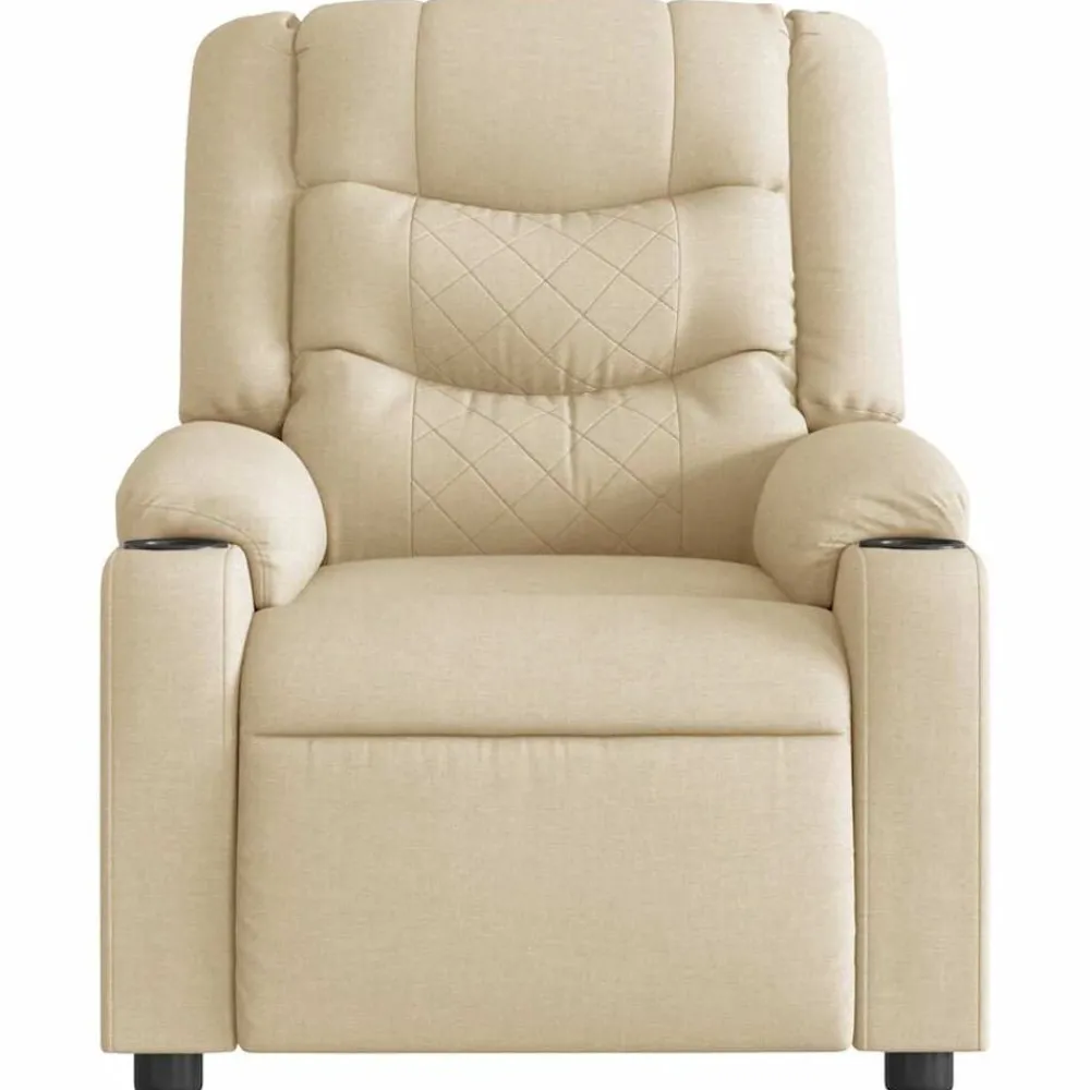 Fauteuil verstelbaar stof crèmekleurig>vidaXL Online
