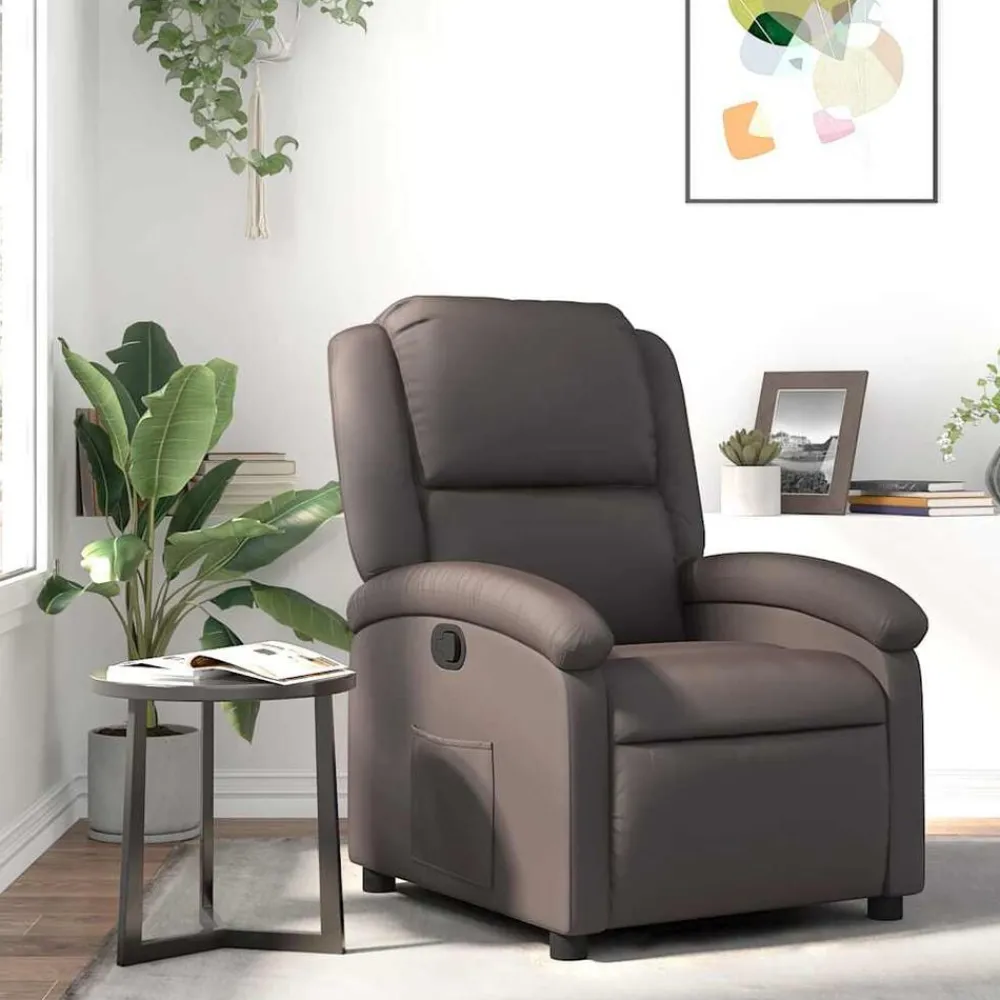 Fauteuil verstelbaar echt leer>vidaXL Hot