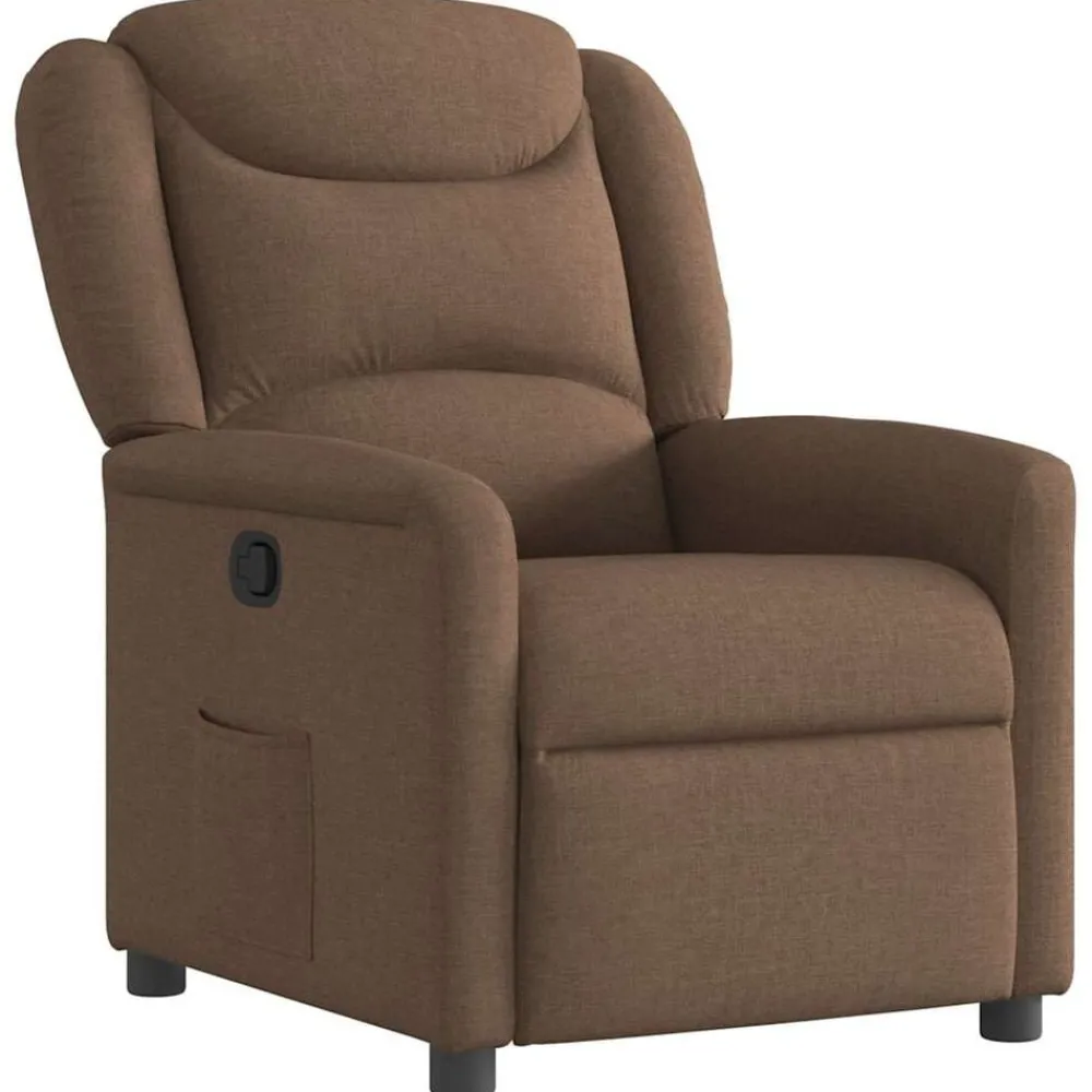 Stoelen*vidaXL Fauteuil verstelbaar stof Bruin
