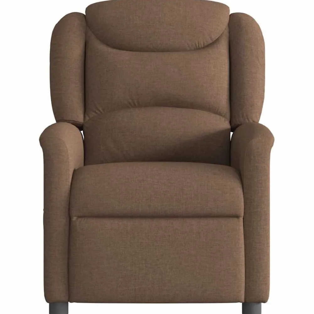Stoelen*vidaXL Fauteuil verstelbaar stof Bruin