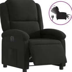Stoelen*vidaXL Fauteuil verstelbaar elektrisch stof Zwart