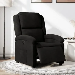 Stoelen*vidaXL Fauteuil verstelbaar elektrisch stof Zwart