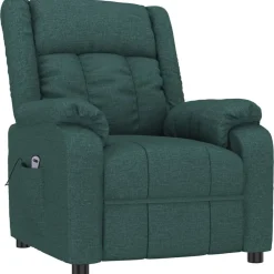 Stoelen*vidaXL Fauteuil verstelbaar elektrisch stof Donkergroen