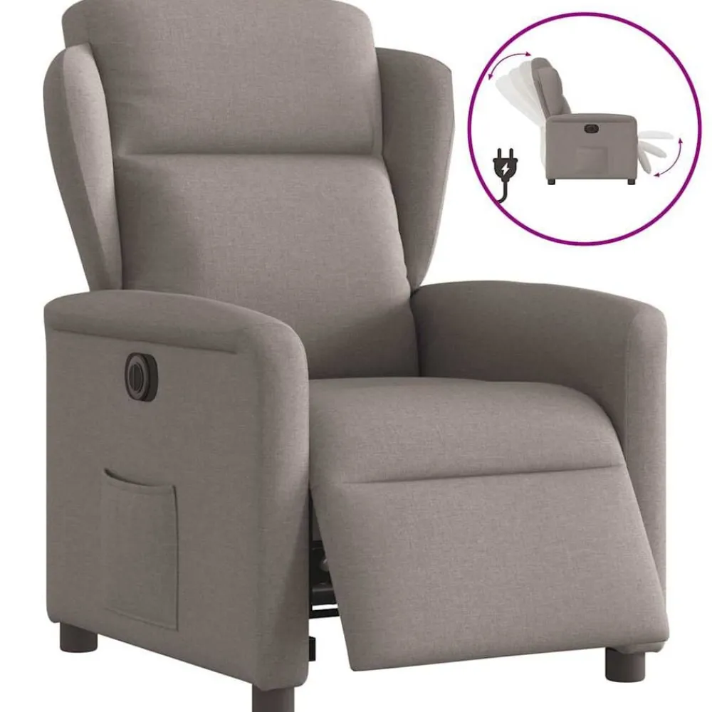 Fauteuil verstelbaar elektrisch stof>vidaXL New