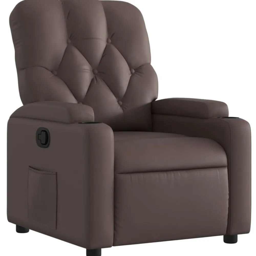 Stoelen*vidaXL Fauteuil verstelbaar kunstleer Bruin