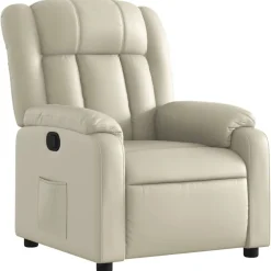 Fauteuil verstelbaar kunstleer crèmekleurig>vidaXL New