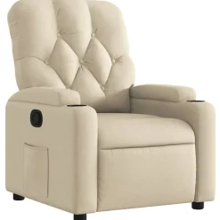Stoelen*vidaXL Fauteuil verstelbaar stof crèmekleurig Crème