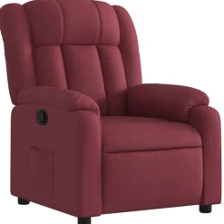 Stoelen*vidaXL Fauteuil verstelbaar stof Wijnrood