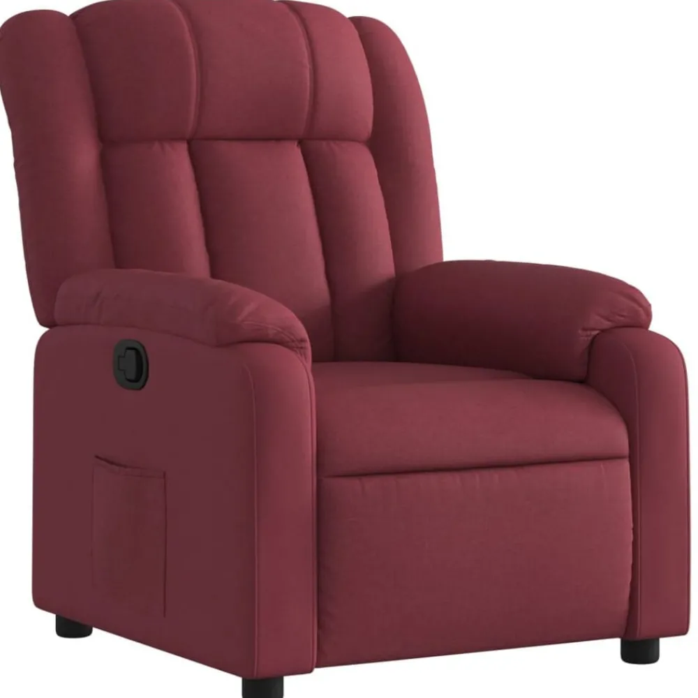 Stoelen*vidaXL Fauteuil verstelbaar stof Wijnrood